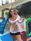 T shirt minnie colorida mãe e filha