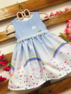 Vestido Nuvem e arco Iris Corações modelo Julia infantil