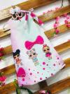 Vestido lol laço pink amarra lado infantil