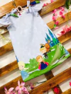 Vestido Frozen baby manga amarra infantil