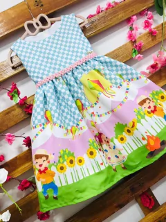 Vestido Festa Junina Balão perolas infantil