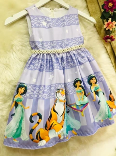Vestido Princesa Jasmine Roxo modelo Julia infantil