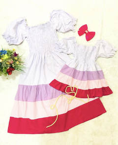 Vestido 3 Marias colorido mãe e filha - comprar online