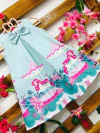 Vestido Carrossel Verde e Pink Laço infantil