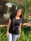 T shirt terço rosa mãe e filha