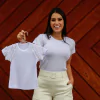 T shirt pérolas riscas manga mãe e filha