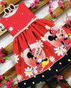Vestido minnie vermelho assinatura pérola infantil