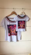 T shirt mickey e minnie selinho coração mãe e filha