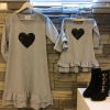 Vestido coração paetê preto mãe e filha - comprar online