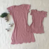 Vestido rose com pérolas mãe e filha