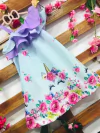 Vestido Unicórnio olho azul babado infantil