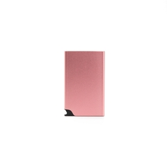 Tarjetero Card Slider KYMA rosa pink porta tarjetas RFID contact less 