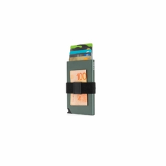 Tarjetero Card Slider KYMA verde green porta tarjetas RFID contact less Walla
