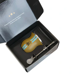Mate camionero termico Selección Argentina AFA dorado Oficial KYMA Scaloneta Messi Stanley Mate Termo De Paul Paredes Julián Enzo Cuotas Original