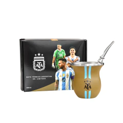 Mate camionero termico Selección Argentina AFA dorado Oficial KYMA Scaloneta Messi Stanley Mate Termo De Paul Paredes Julián Enzo Cuotas Original