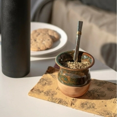 Imagen de MATE CERÁMICA c/BOMBILLA - MARRON