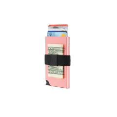 Tarjetero Card Slider KYMA rosa pink porta tarjetas RFID contact less 
