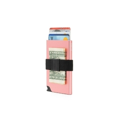 Tarjetero Card Slider KYMA rosa pink porta tarjetas RFID contact less 