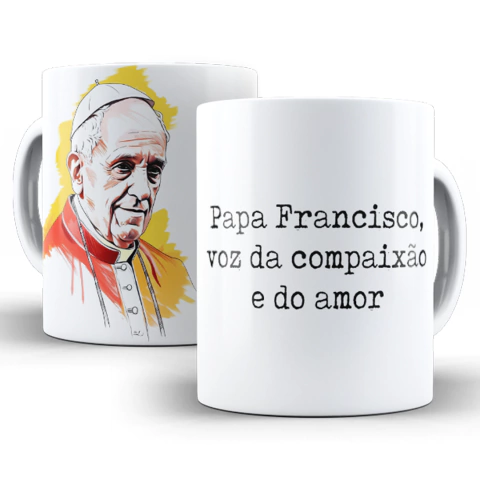 Caneca Papa Francisco Compaixão e Amor - comprar online
