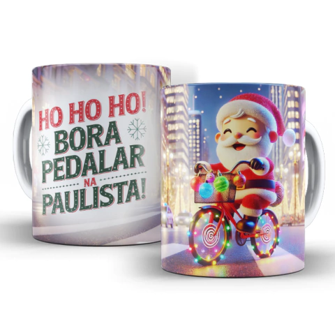Caneca Ho ho ho Bora Pedalar - comprar online