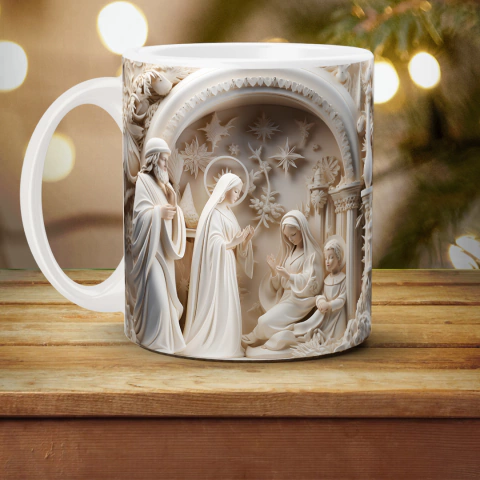 Caneca Virgem Maria em 3D