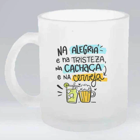Caneca Jateada Na Alegria e na Tristeza