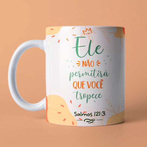 Caneca Versículo Ele Não Permitirá