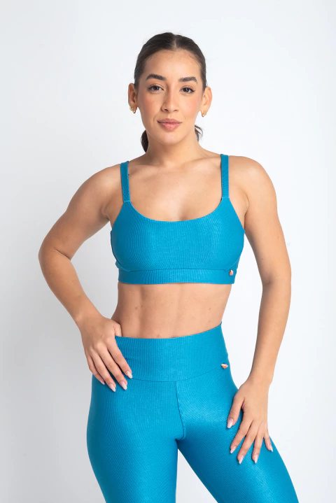 Top Alça Reta Canelado c/ Brilho Radiante - comprar online