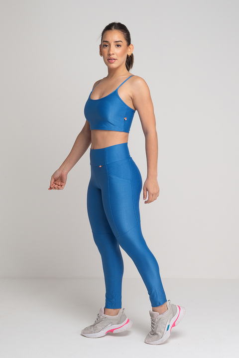 Calça Legging Recortes Canelada c/ Brilho Radiante