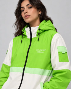 Jaqueta Corta Vento Híbrido Camaleão Urbano Verde Neon