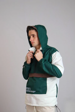 Jaqueta Corta Vento Anorak Camaleão Urbano Capuz Verde-Masculino - Camaleão Urbano