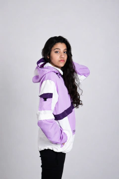 Jaqueta Corta Vento Anorak Camaleão Urbano Capuz Lilás - loja online