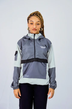 Jaqueta Corta Vento Anorak Camaleão Urbano Capuz Cinza - comprar online