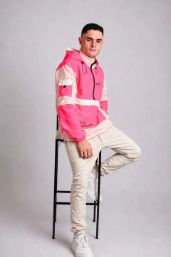 Imagem do Jaqueta Corta Vento Anorak Camaleão Urbano Capuz Rosa