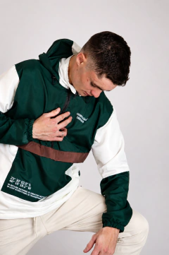 Jaqueta Corta Vento Anorak Camaleão Urbano Capuz Verde - loja online