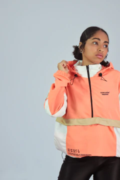Jaqueta Corta Vento Anorak Camaleão Urbano Capuz Coral - Camaleão Urbano