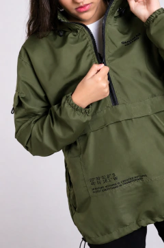 Jaqueta Corta Vento Anorak Camaleão Urbano Capuz Musgo - Camaleão Urbano
