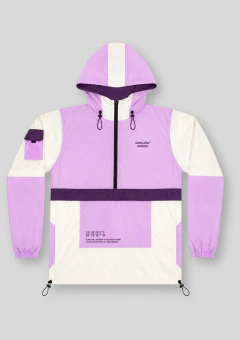 Jaqueta Corta Vento Anorak Camaleão Urbano Capuz Lilás