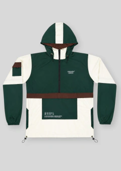 Jaqueta Corta Vento Anorak Camaleão Urbano Capuz Verde