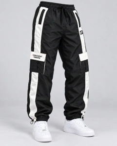 Calça Jogger Tactel Faixa Camaleão Urbano Street Wear Preta - Camaleão Urbano
