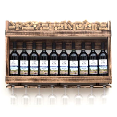 Adega para 10 Garrafas com Porta Rolhas e Taças - Nogueira - comprar online