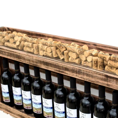 Adega para 10 Garrafas com Porta Rolhas e Taças - Nogueira na internet