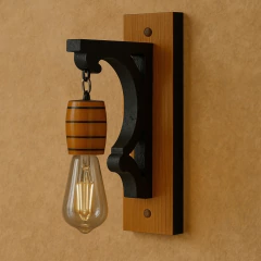 Arandela Colonial em Madeira Maciça - Barril - Cor Relic na internet