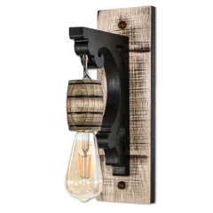 Arandela Colonial em Madeira Maciça - Barril - Cor Relic - comprar online