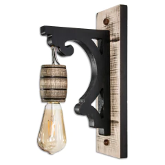 Arandela Colonial em Madeira Maciça - Barril - Cor Relic - loja online