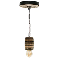 Pendente Rústico em Madeira Maciça - 1 Barril - Mogno na internet