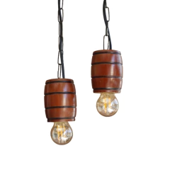 Imagem do Pendente Rústico em Madeira Maciça - 2 Barris - Cerejeira