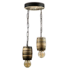 Pendente Rústico em Madeira Maciça - 2 Barris - Mogno na internet