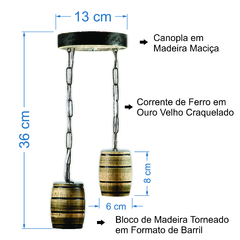 Pendente Rústico em Madeira Maciça - 2 Barris na internet