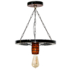 Luminária Pendente Roda de Carroça 33cm - Mogno - comprar online